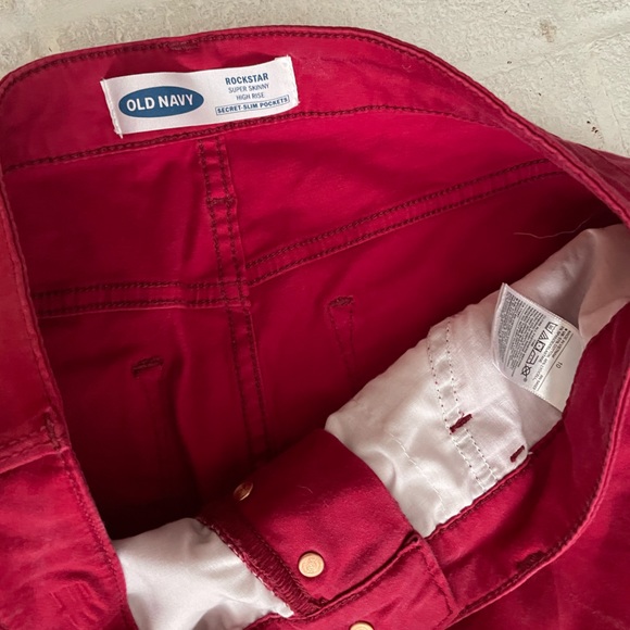Old Navy Pants - Old Navy Red Rockstar Super Skinny High Rise Jeans